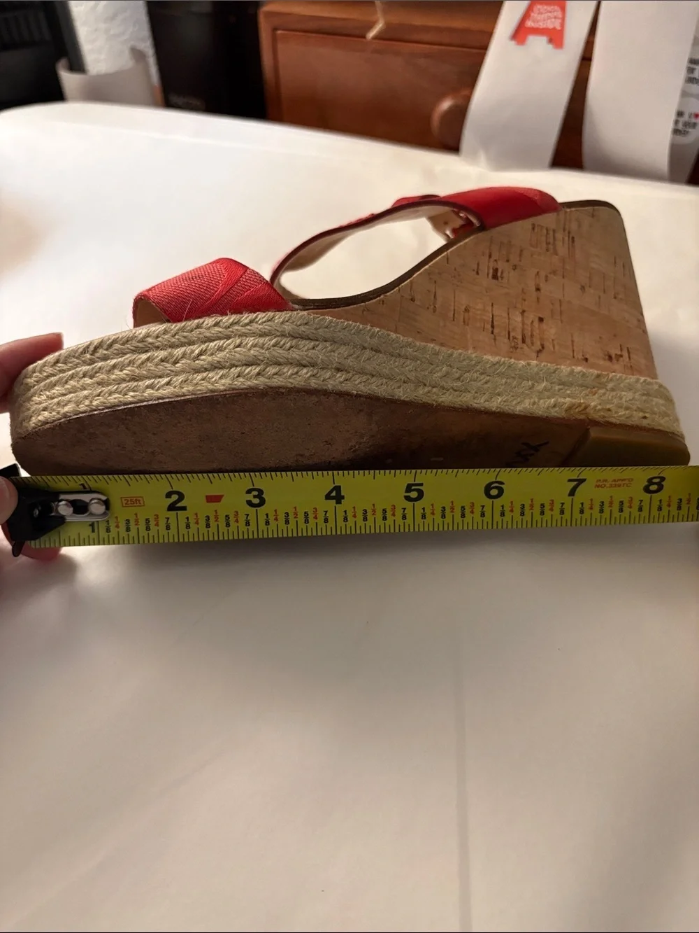 Gently Loved Coral Red Wedges by COACH